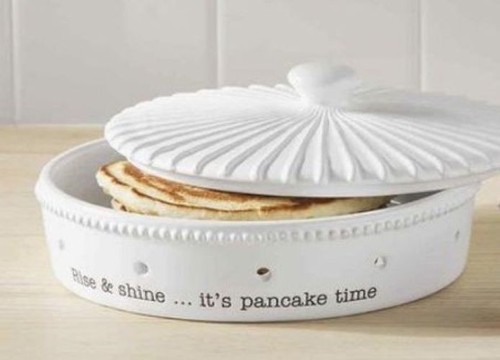 Piece ceramic pancake - 2-piece, warmer
