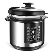 10-in-1 Electric Pressure Cooker Rice Cooker Non Stick with Display 6L Timer