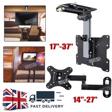 Folding Ceiling TV Wall Bracket Tilt Swivel Mount for 14"-37" LED LCD TV Plasma
