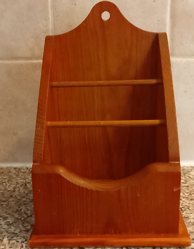 Wooden brown letter holder - wooden,