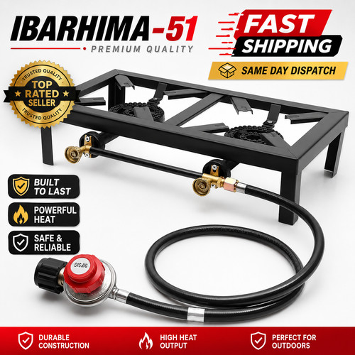 Cast iron double burner - iron,