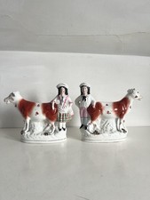 Antique Staffordshire Pair Cow