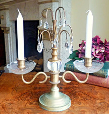 Brass Candelabra Crystal glass