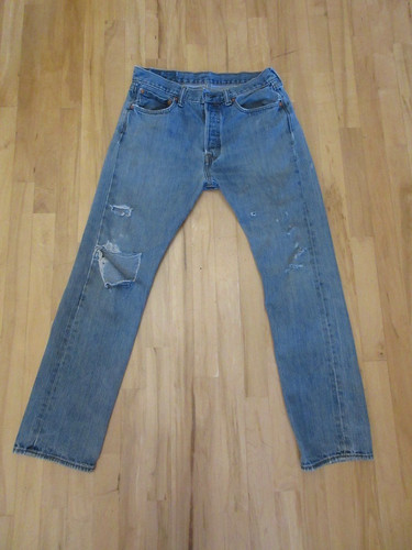 Vtg levis 501 button fly - fly, blue