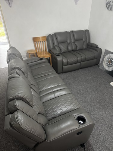 Orlando grey leather recliner - orlando,