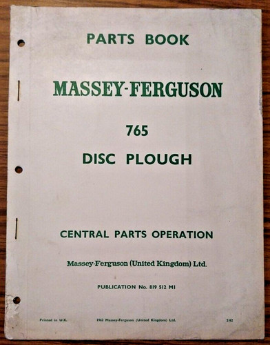 Parts book massey ferguson 765 - parts,