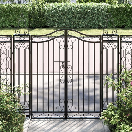 Garden gate black 121x8x120 - garden,