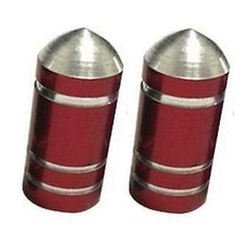 2x Metallic RED Metal Steel
