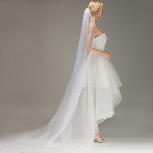 Plain cathedral bridal veil - bridal,