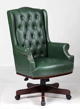 MANAGERS DIRECTORS CHESTERFIELD ANTIQUE STYLE CAPTAINS LEATHER OFFICE DESK CHAIR