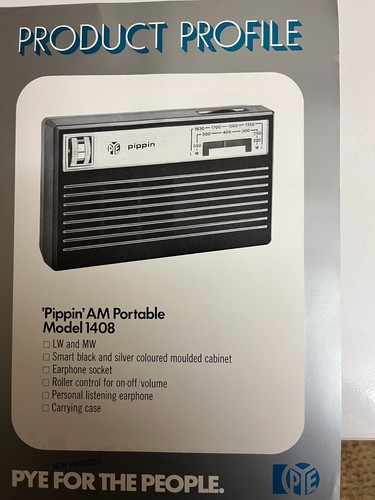 Pye 1408 pippin portable - pye, am