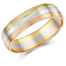 9ct Gold 3 Colour Court Shape