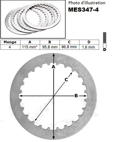 Kit disc smooth - kit, clutch