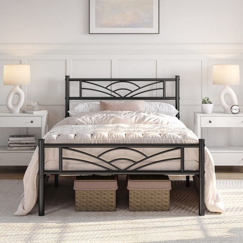 Metal platform bed - frame, with