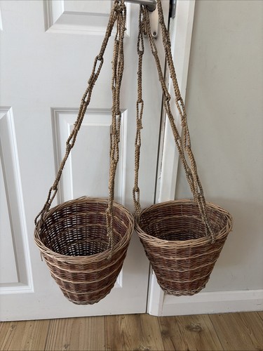 Pair vintage boho wicker - vintage,