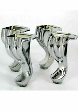 4x CHROME FURNITURE FEET LEGS