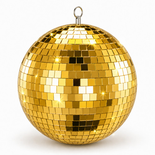 Mirror disco ball - ball, gold