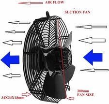 300mm Industrial Duct Fan Cased Axial Commercial Kitchen Canopy Extractor Fan