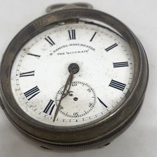H Samuel Pocket Watch Silver Antique Vintage 1901