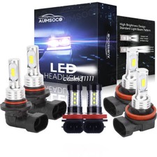 For Dodge RAM 1500 2019 2020 LED Headlight + Fog Light Lamp 6 Bulbs Combo 6000K