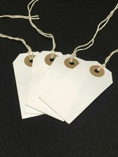 White Strung Tie On Tags String Luggage Labels Wedding Craft Gifts