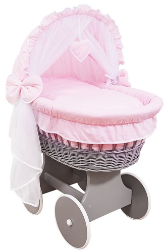 Grey wicker hooded wheels - grey,