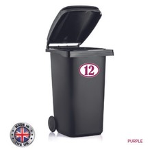 4 x Wheelie Bin Number Rubbish Garbage Custom Oval Stickers 170mm x 120m BIN06