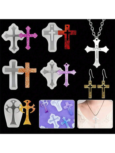 5pcs diy silicone cross - diy, resin