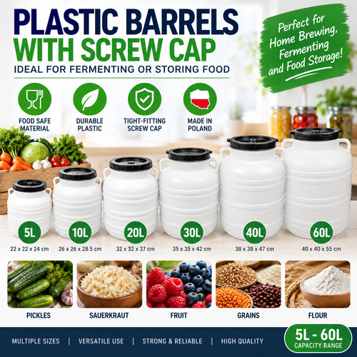 65l plastic barrel with - 5l,