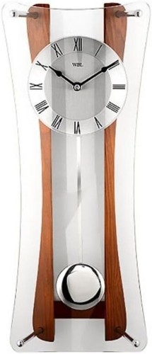 Wall clock oak silver dial - wall,