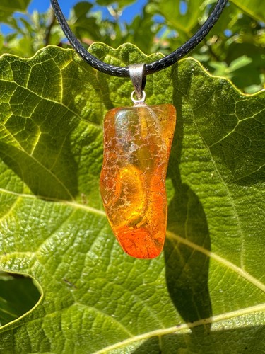 Natural amber pendant - natural,