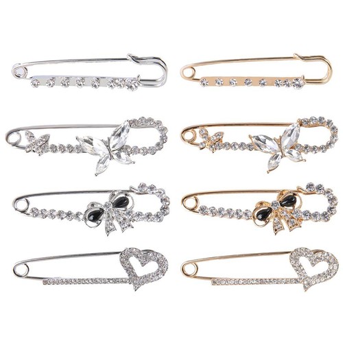 Crystal safety pin scarf - pin,