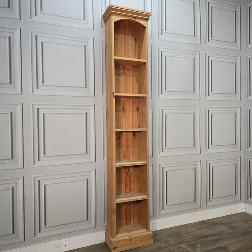 Vintage pine narrow bookcase - narrow,