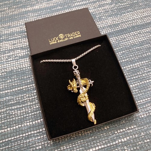 Medieval dragon sword pendant - medieval,
