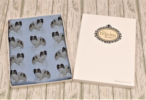 Papillon dog print scarf for