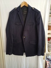 Men's ZARA Dark Navy Blue Wool
