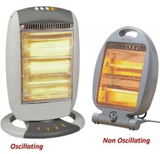 Portable Electric Halogen Heater Instant Free Standing Oscillating 400/800/1200W