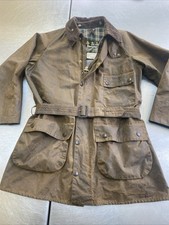 1991 Vintage Barbour Solway Zipper C42 Mens XL  (50in) Brown Belted Waxed Jacket