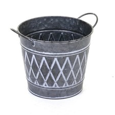 Galvanised Round Planter