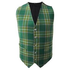 New Mens Scottish Tartan Waistcoat with Thistle Buttons in Choice of 4 Tartans