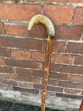 Walking Stick Shepherd's Crook/Market Stick/Beaters in Rams Horn 93.5cm