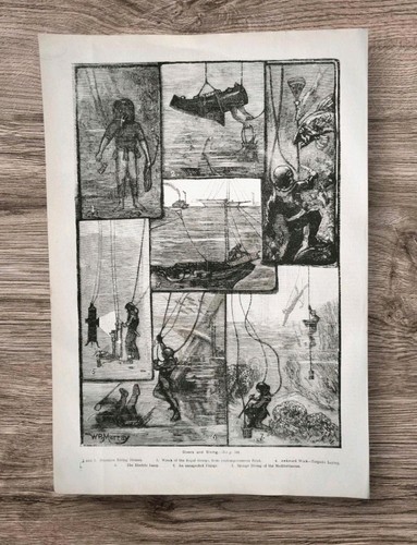 Antique 1884 deep sea divers - deep,