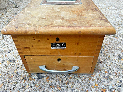 Antique adsit wooden cash - adsit,