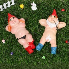 Gnome Statue Funny Sleeping Naked Gnome Statue Indoor Outdoor Decoration Gifts