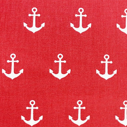 Cotton fabric red - cotton, white