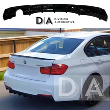 BMW 3 SERIES F30 F31 GLOSS BLACK REAR DIFFUSER VALANCE SPOILER LIP SINGLE EXIT