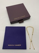 Monica Vinader Corda Link Friendship Chain Bracelet 18K Gold Vermeil Initial J