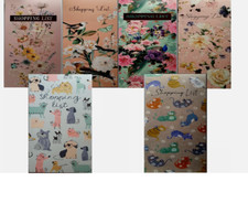 Shopping List Fridge Magnetic Notepad Floral, Cat, Dog Memo Pad - 70 Sheets