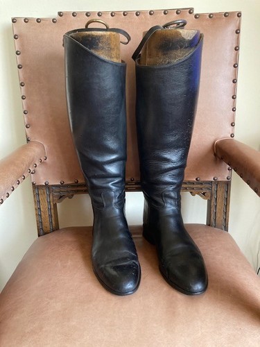 Black leather caldene hunting - black,