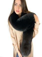 Luxury Jet Black Fox Fur Stole